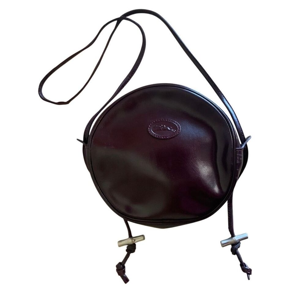 Longchamp Vintage Le Pliage Leather Circular Shoulder Bag - Picture 4 of 11